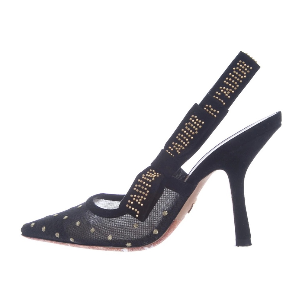 Christian Dior Black Polkadot J'Adior Slingback Pumps
